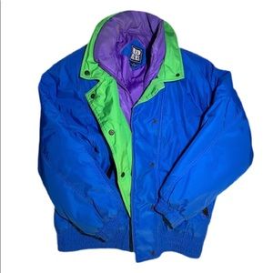 Mixed blues Y2K 90s ski jacket